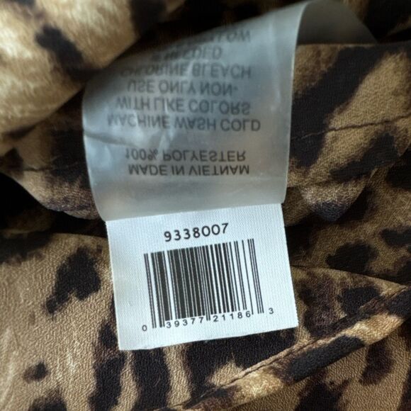 Vince Camuto Slvless Chiffon V-Neck‎ Leopard Print Wm High-Lo Blouse Sz Sm EUC - Picture 8 of 8